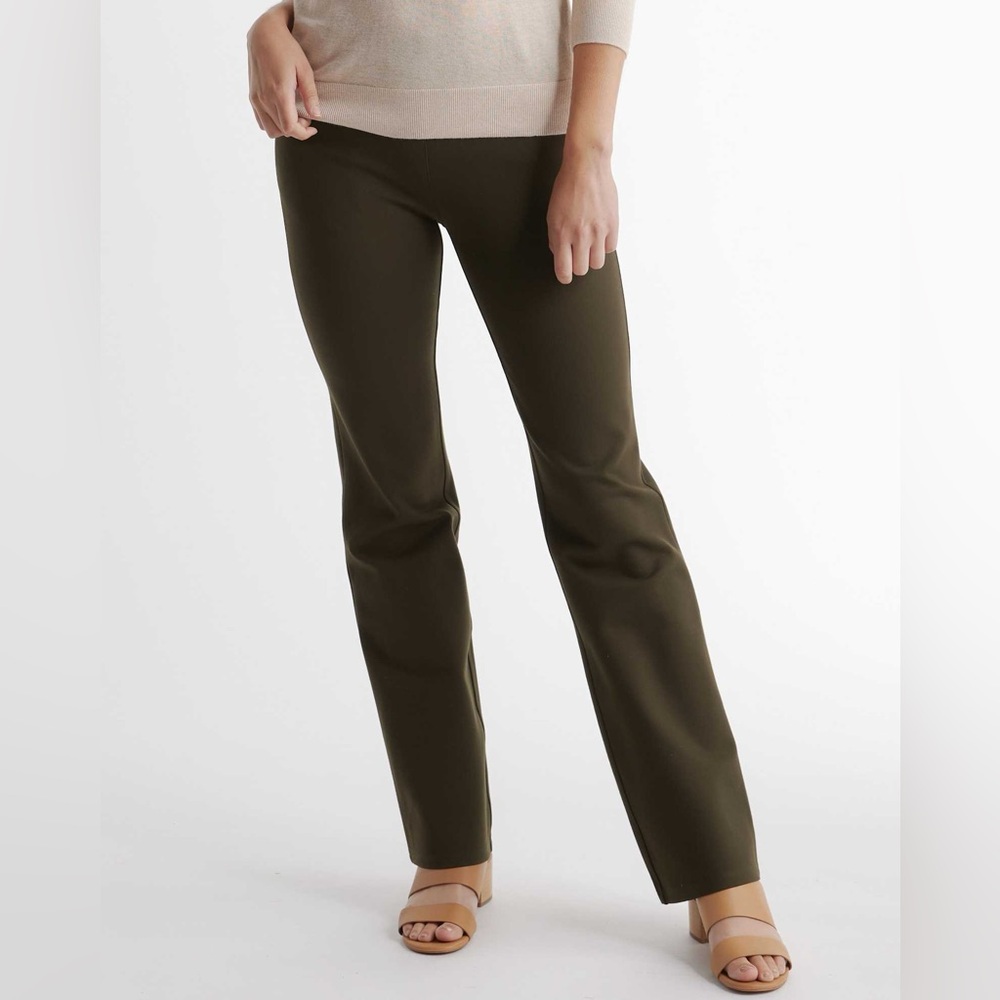 Like New Quince Ultra Stretch Ponte Bootcut Pants Olive Green Women’s M - Picture 2 of 11